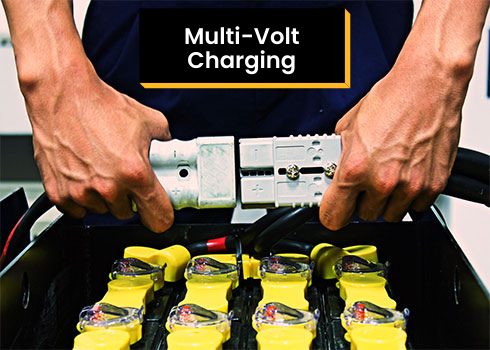 Multi-volt forklift battery charging